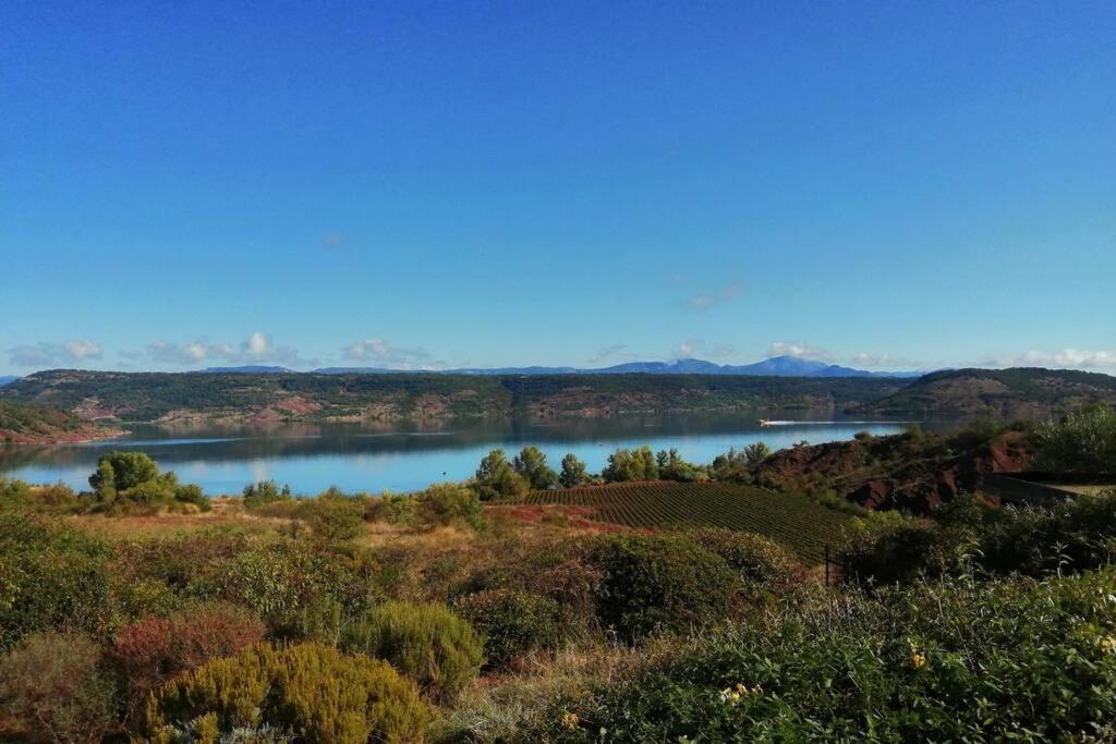 Studio 32m2 - dans propriété avec vue imprenable sur le Lac du Salagou Liausson Esterno foto