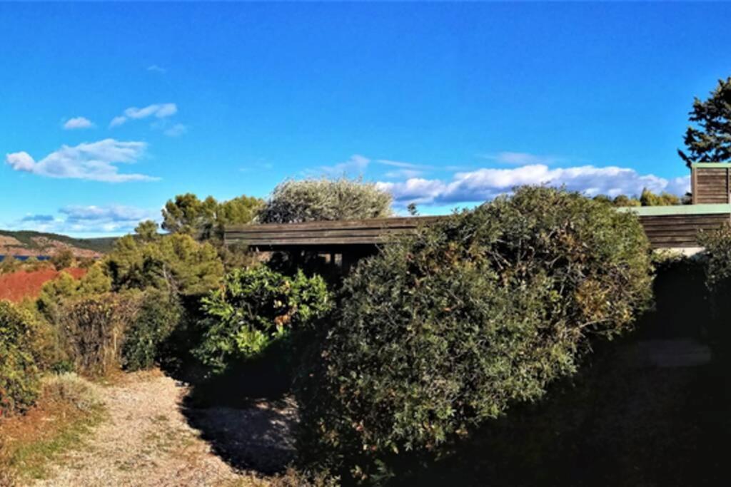 Studio 32m2 - dans propriété avec vue imprenable sur le Lac du Salagou Liausson Esterno foto